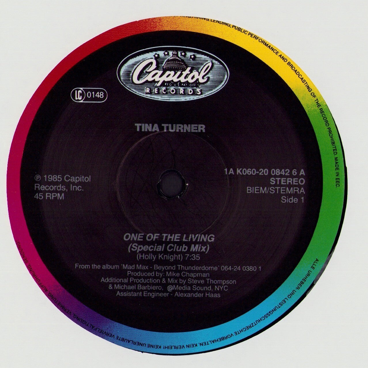 Tina Turner - One Of The Living Special Club Mix Vinyl 12" Maxi-Single