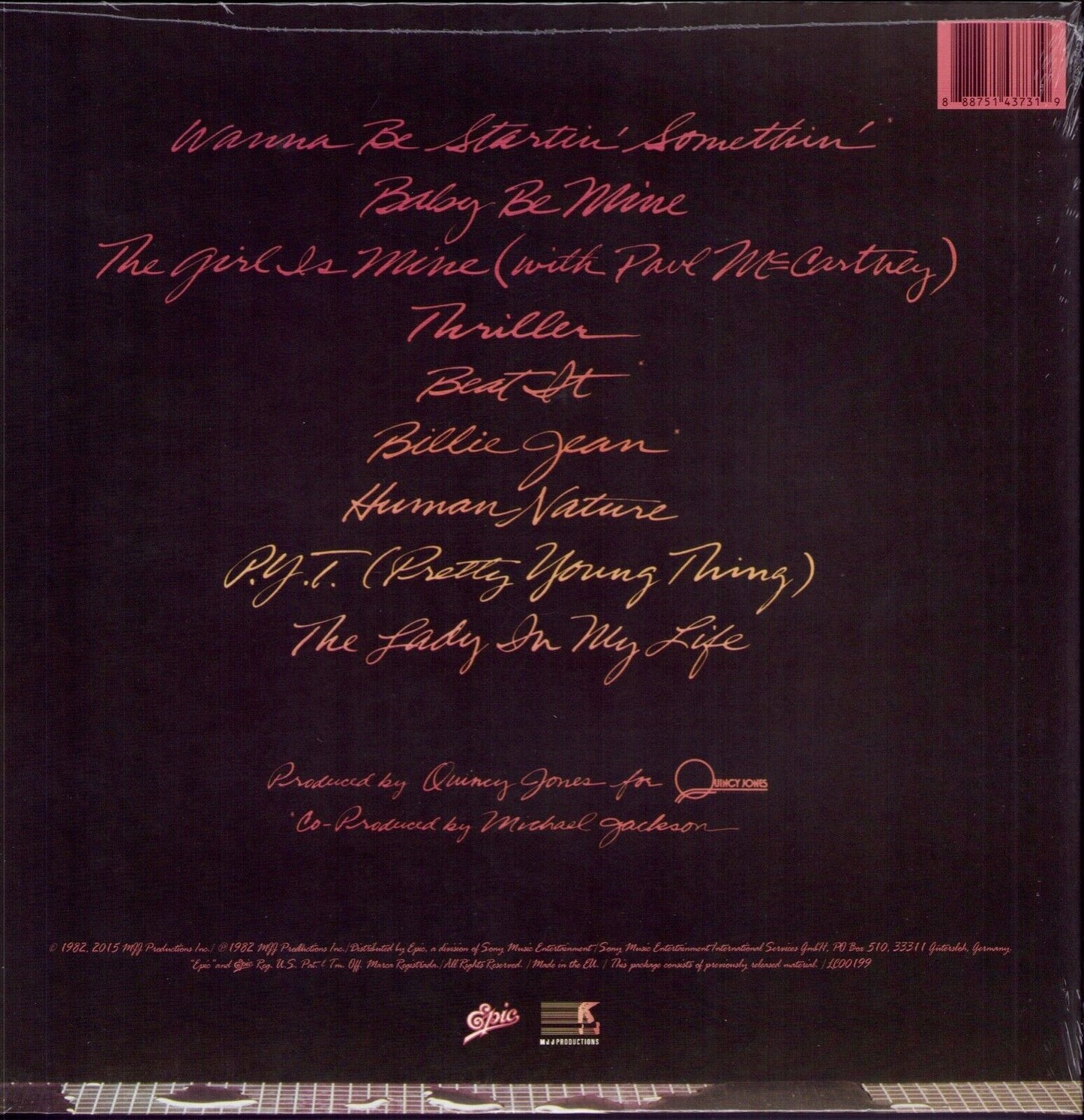 Michael Jackson - Thriller Vinyl LP