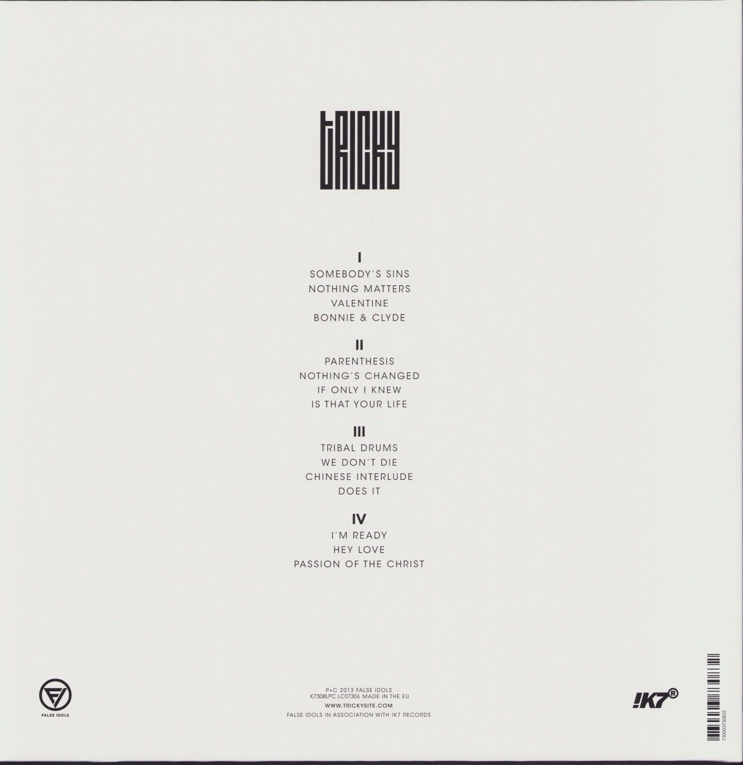 Tricky - Adrian Thaws White Vinyl 2LP