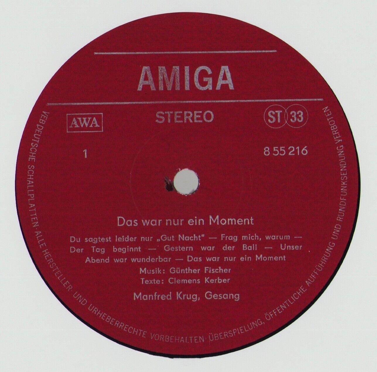 Krug Musik Von Günther Fischer - Das War Nur Ein Moment No.1 Vinyl LP