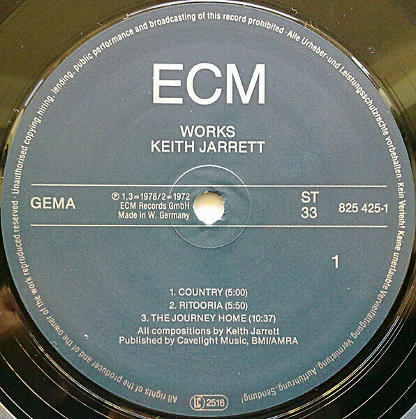 Keith Jarrett - Works Vinyl LP Limited Edition