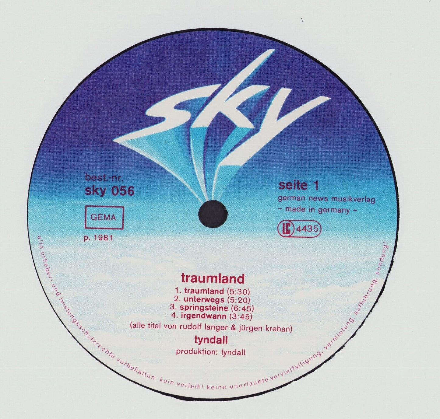 Tyndall - Traumland Vinyl LP