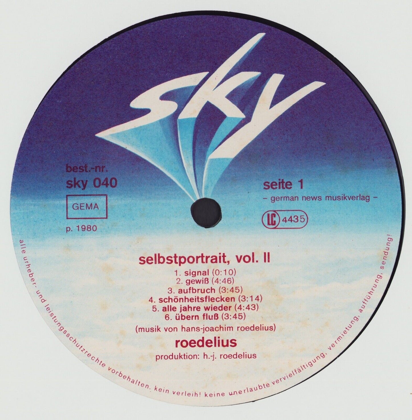 Roedelius - Selbstportrait - Vol. II Teil 2: Freundliche Musik Vinyl LP