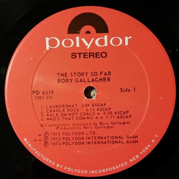 Rory Gallagher - The Story So Far Vinyl LP US