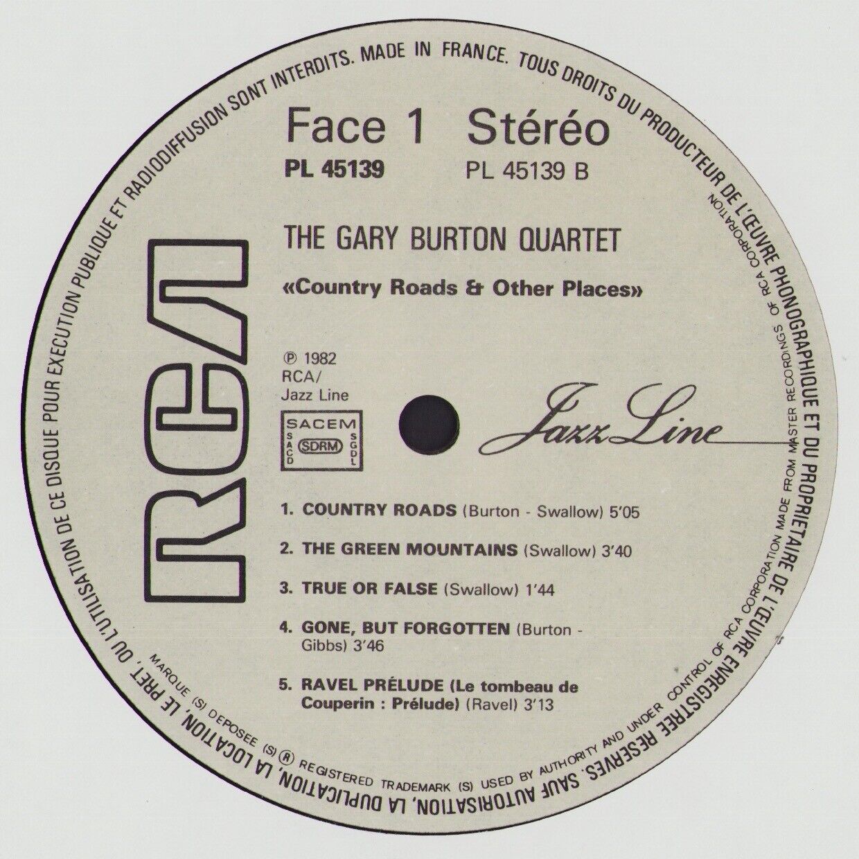 Gary Burton Quartet - Country Roads & Other Places Vinyl LP