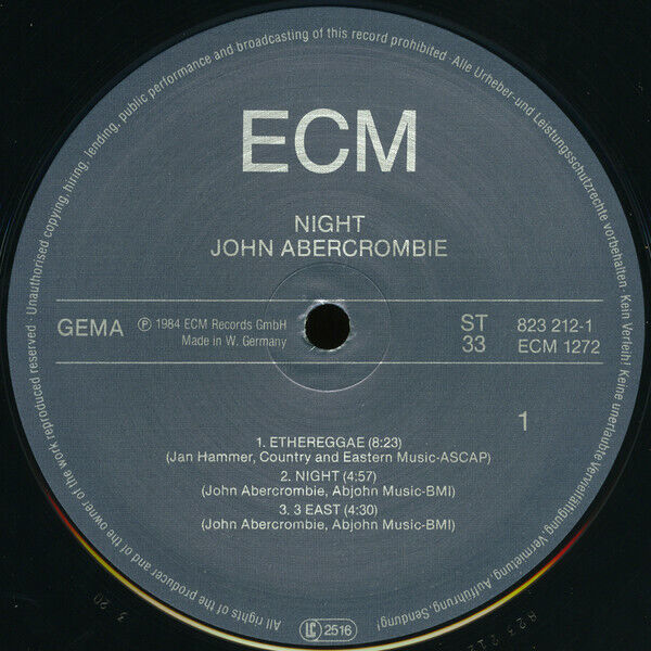 John Abercrombie - Night Vinyl LP