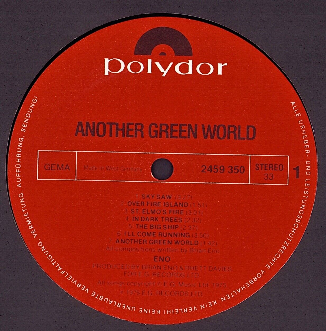 Eno – Another Green World Vinyl LP
