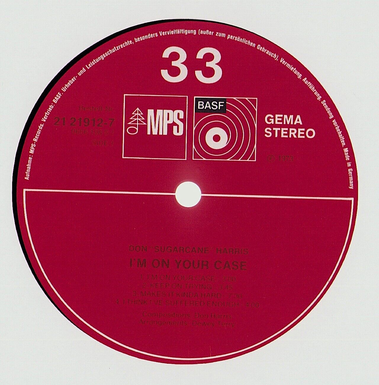 Don "Sugarcane" Harris - I'm On Your Case Vinyl LP