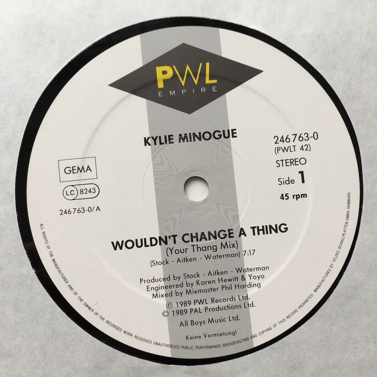 Kylie Minogue - Wouldn't Change A Thing Vinyl 12"