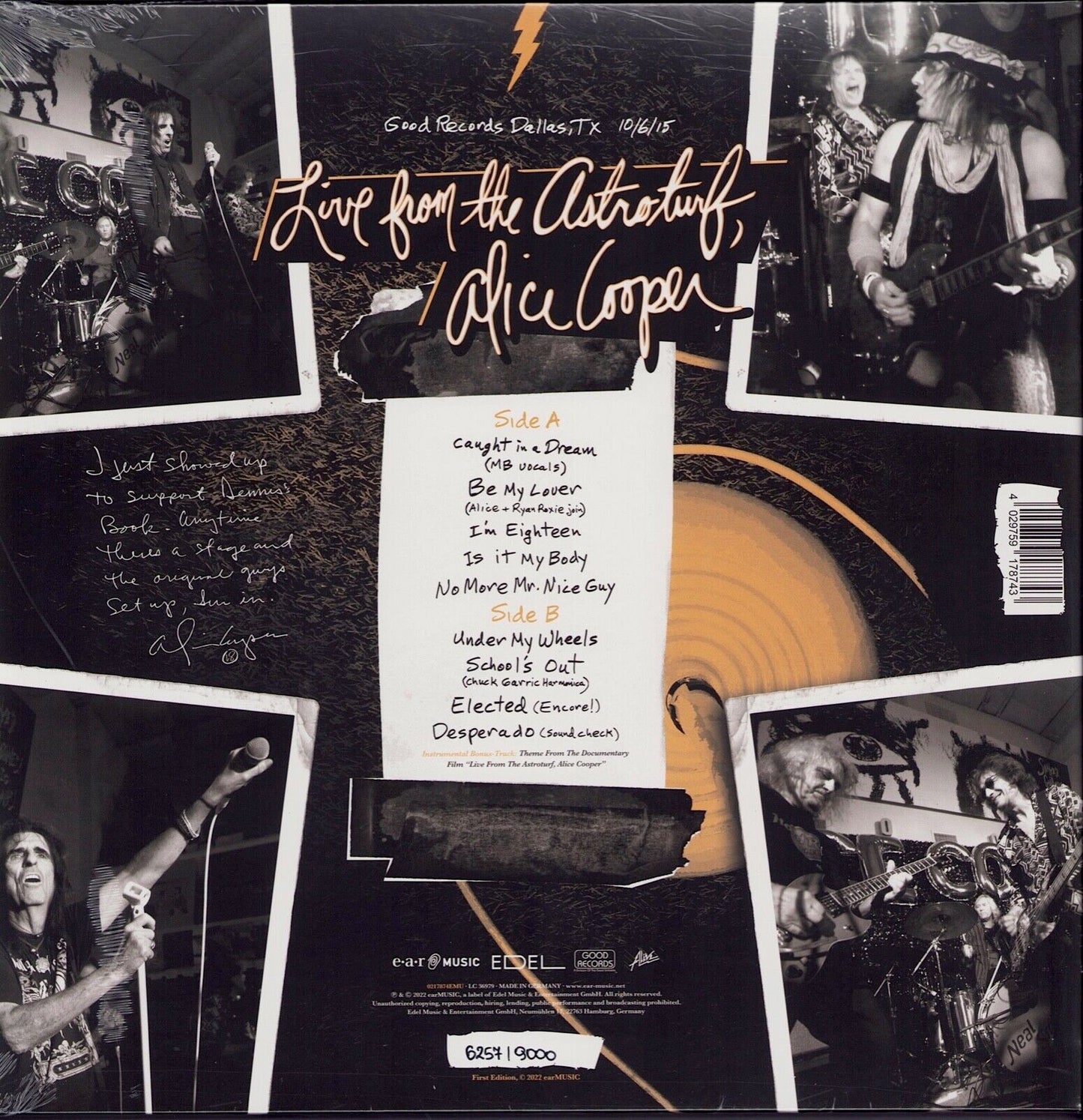 Alice Cooper - Live From The Astroturf Apricot Opaque Vinyl LP + DVD Limited Edition