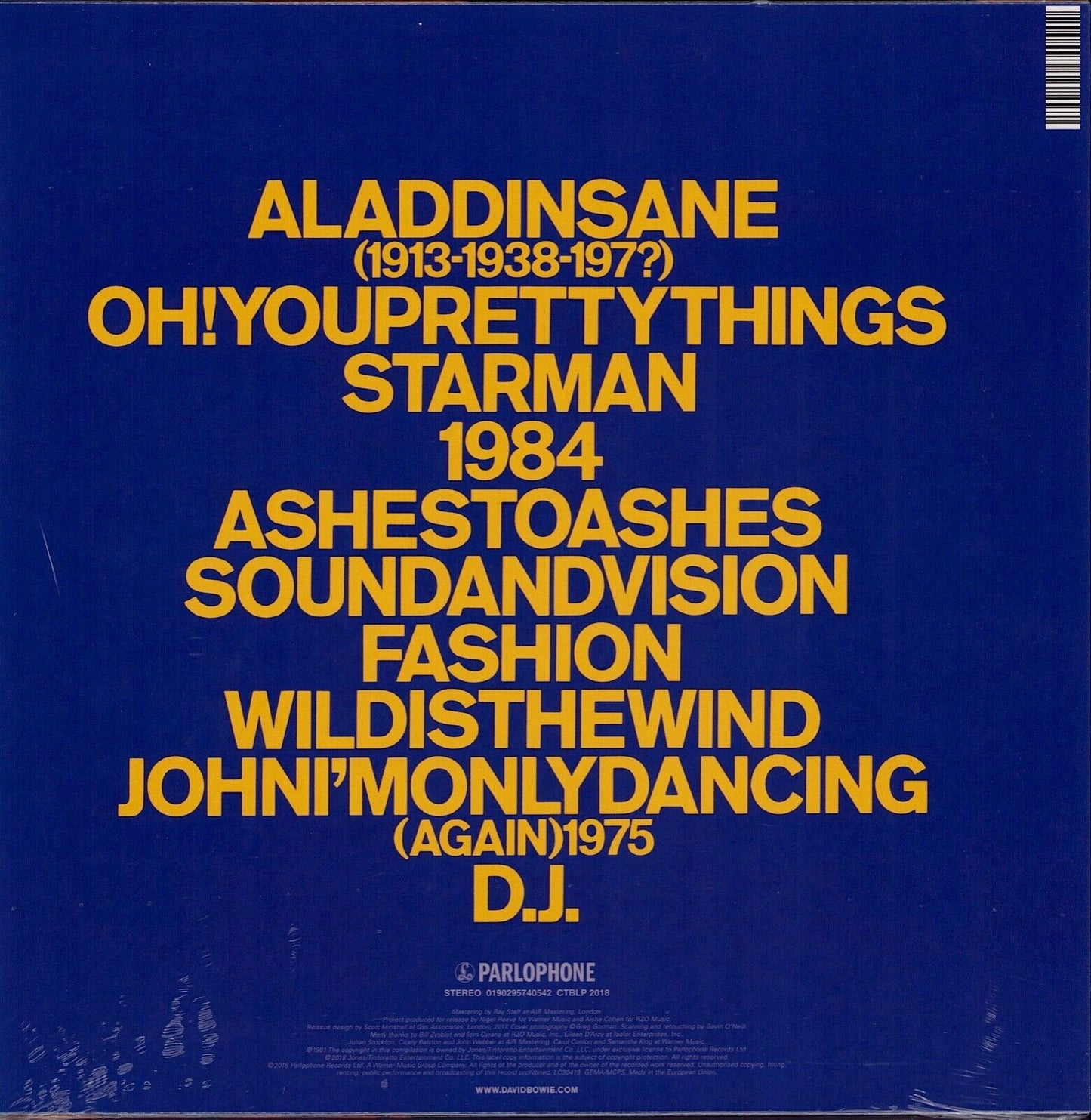 David Bowie - ChangesTwoBowie Blue Transparent Vinyl LP Limited Editioin