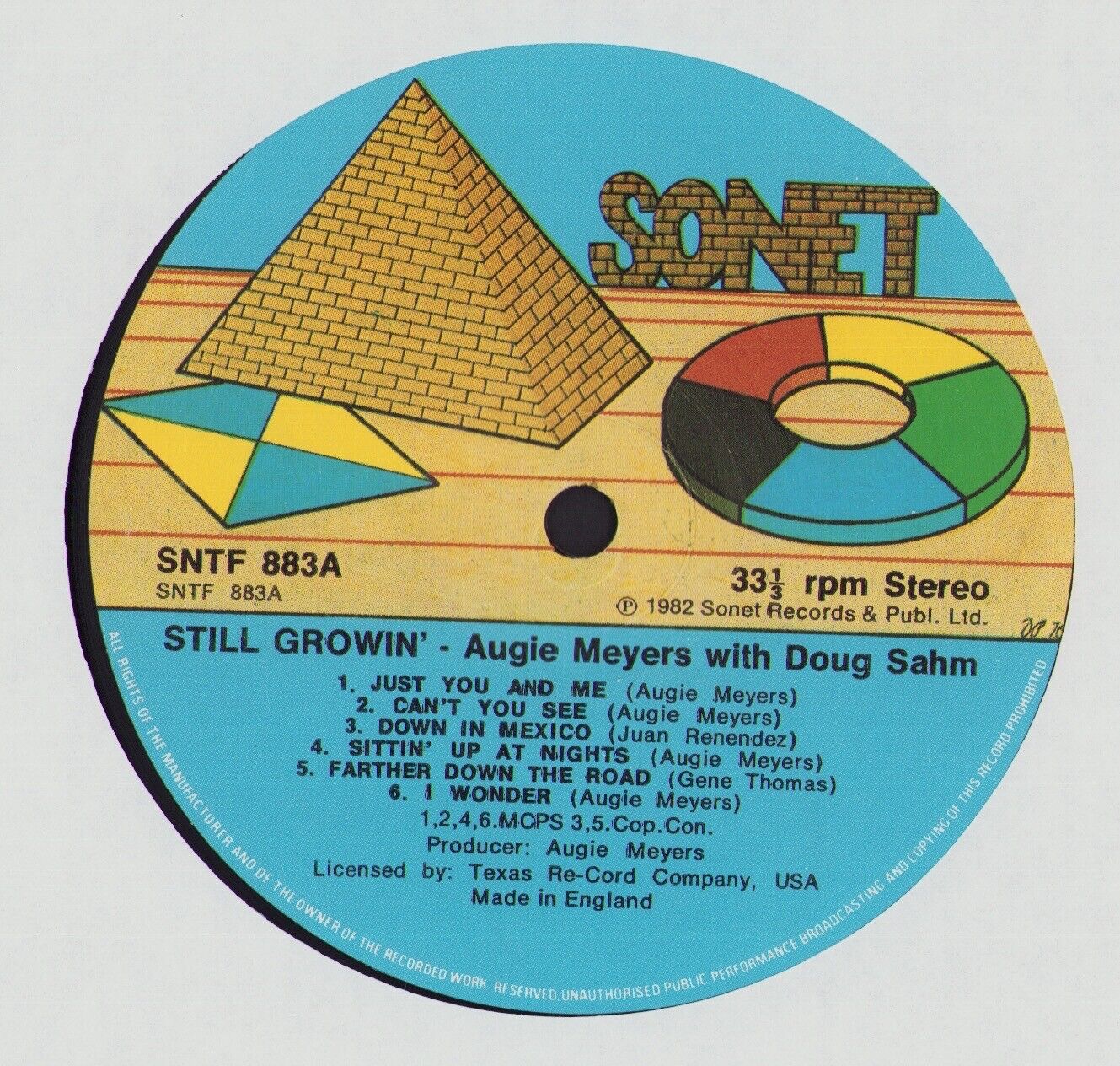 Augie Meyers With Doug Sahm - Still Growin Vinyl LP