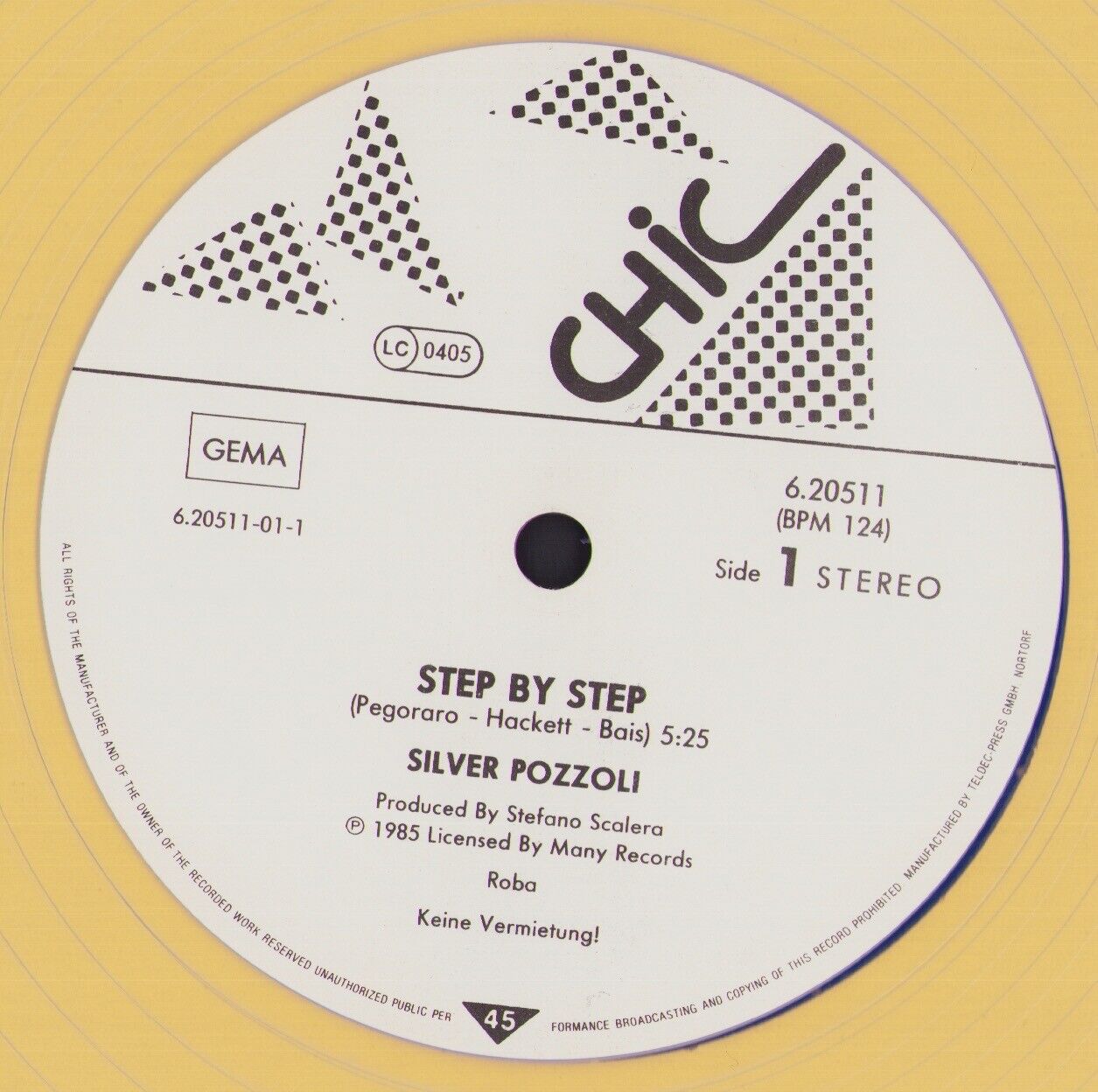 Silver Pozzoli - Step By Step Yellow Transparent Vinyl 12"