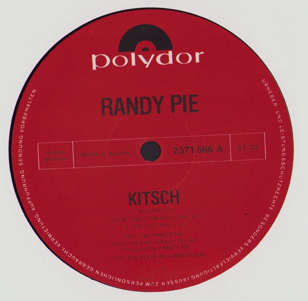 Randy Pie - Kitsch Vinyl LP