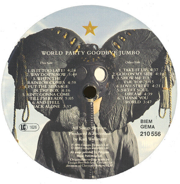 World Party - Goodbye Jumbo VInyl LP