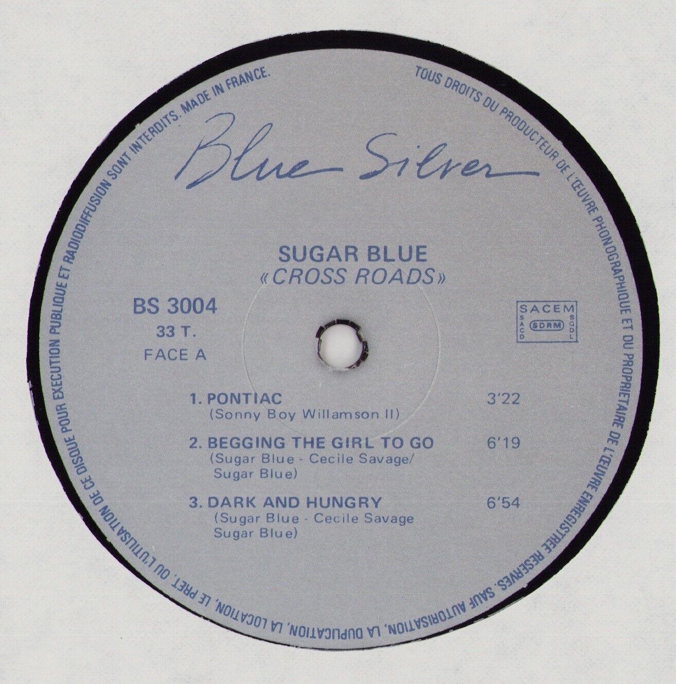Sugar Blue - Cross Roads Vinyl LP FR