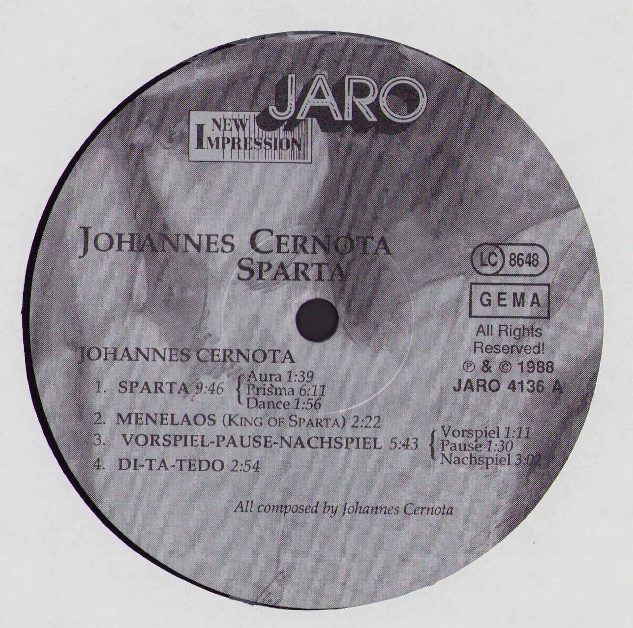 Johannes Cernota - Sparta Vinyl LP