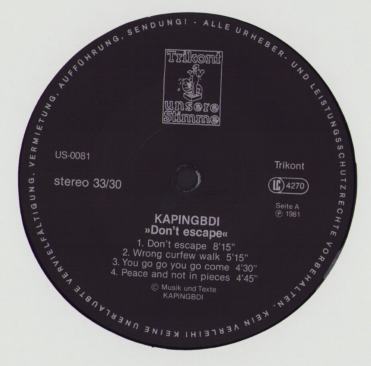 Kapingbdi - Don't Escape Vinyl LP