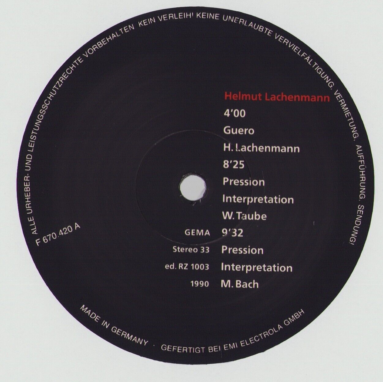 Helmut Lachenmann - Gran Torso · Guero · Pression Vinyl LP