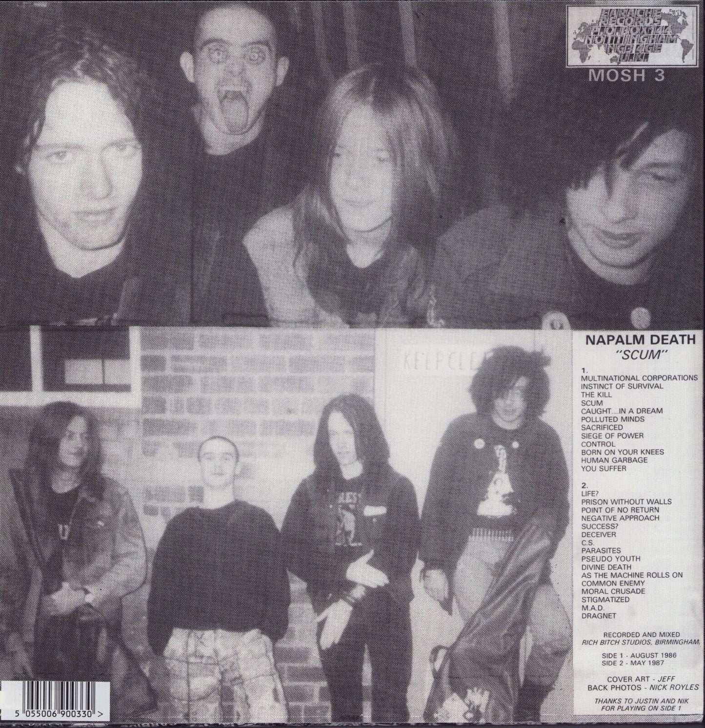 Napalm Death - Scum Vinyl LP Limited Edition