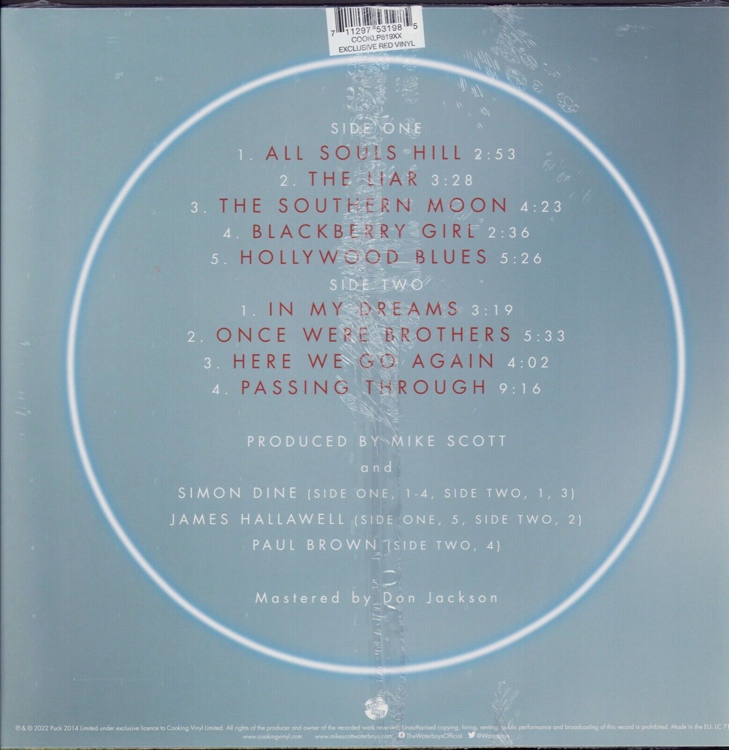 The Waterboys - All Souls Hill Red Vinyl LP