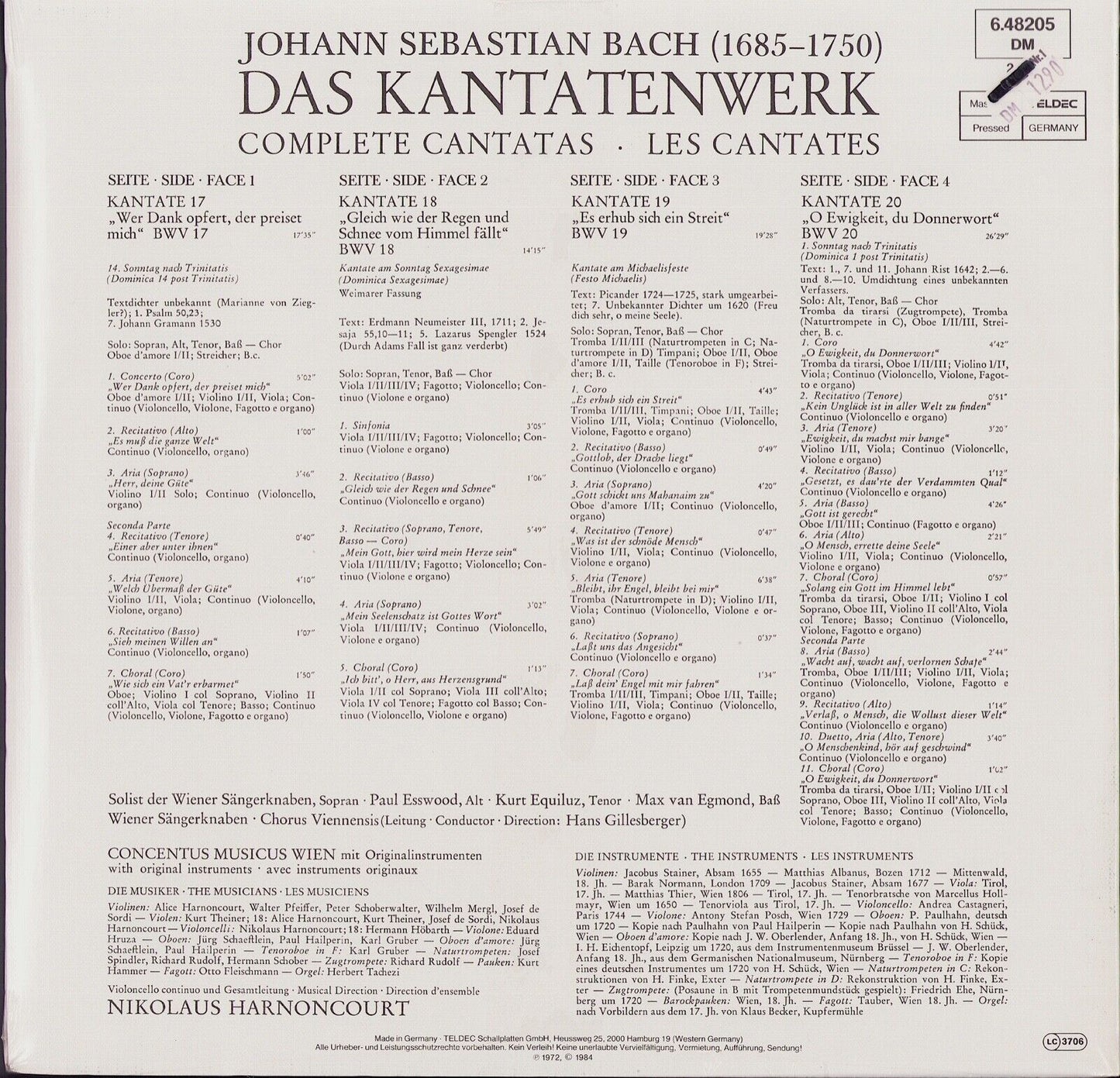 Bach - Kantatenwerk · Complete Cantatas |BWV 17-20|5 Vinyl 2LP