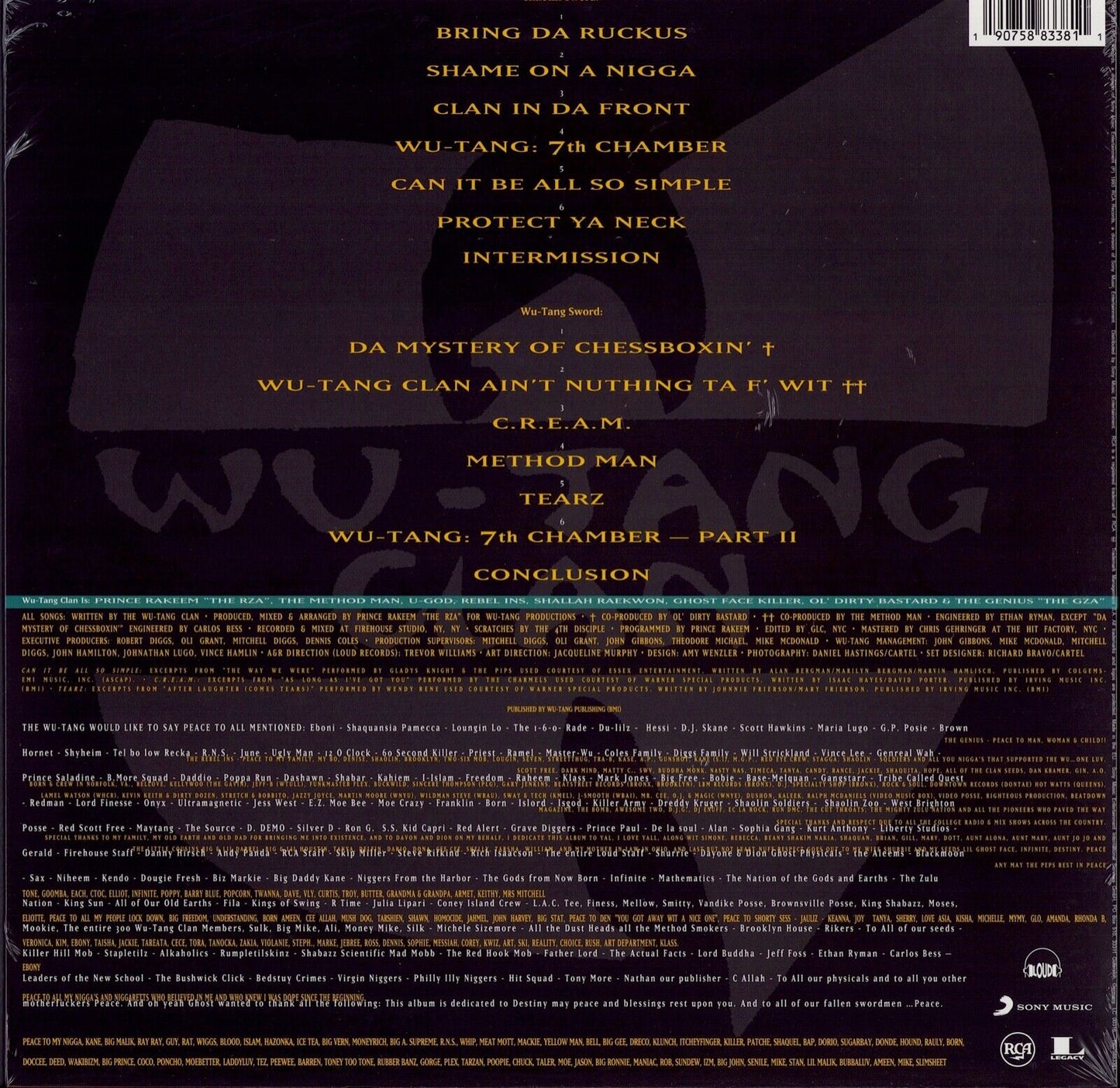 Wu-Tang Clan - Enter The Wu-Tang 36 Chambers Yellow Vinyl 2LP