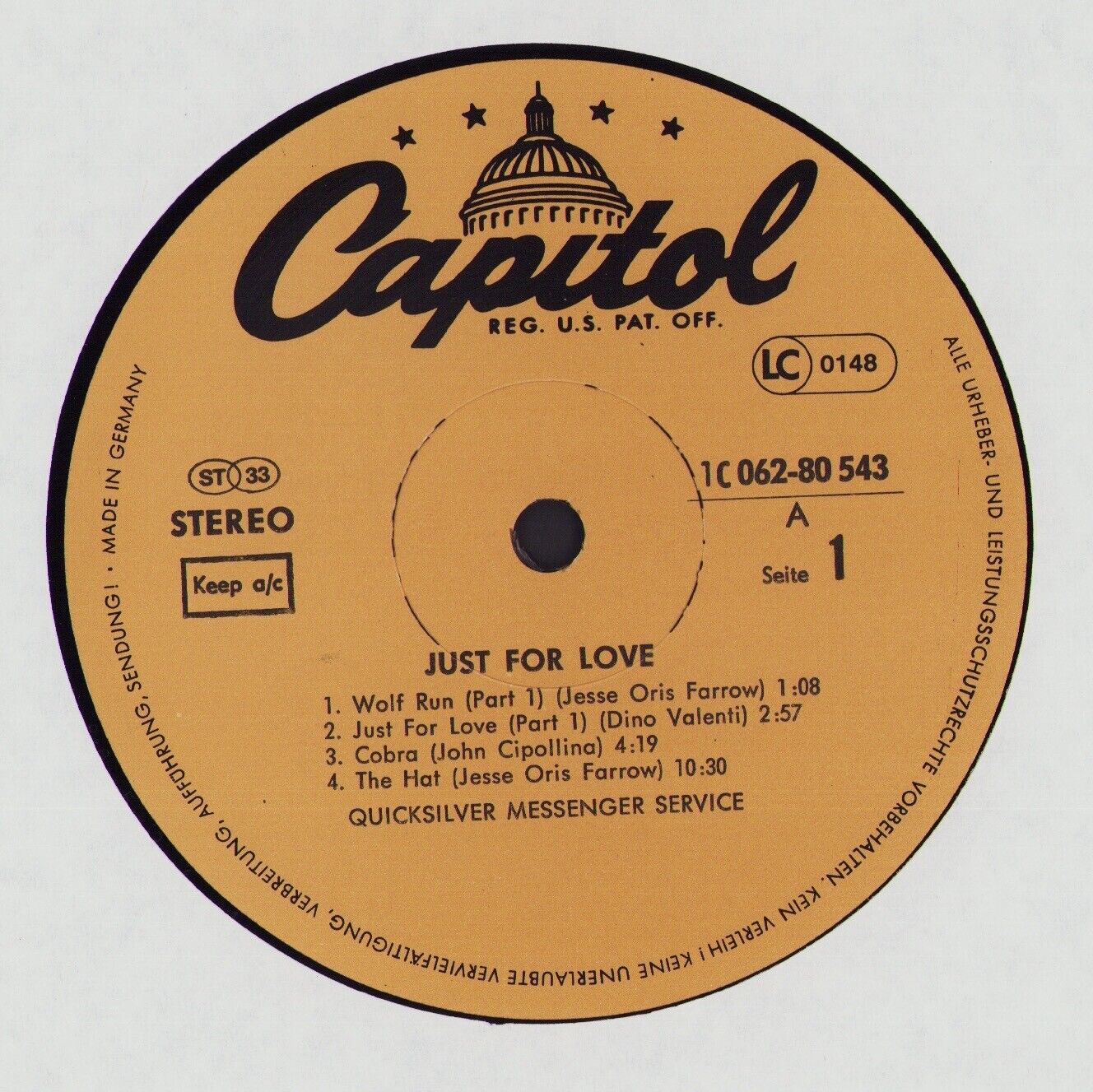 Quicksilver - Just For Love Vinyl LP