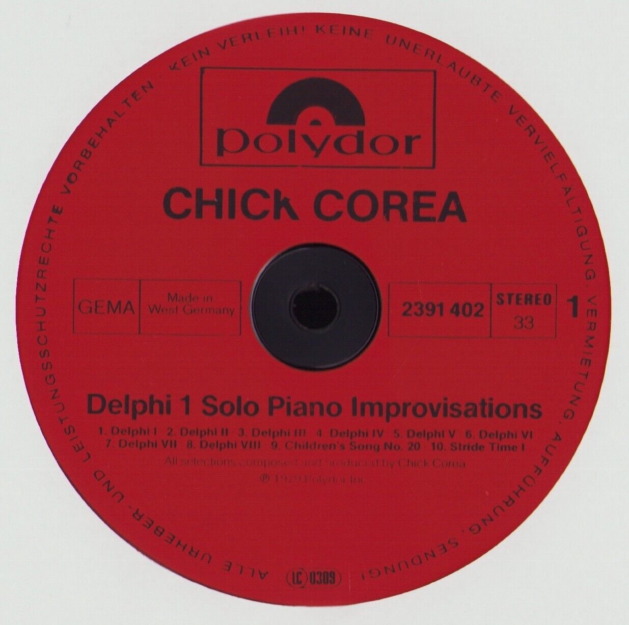 Chick Corea - Delphi 1 Solo Piano Improvisations Vinyl LP DE