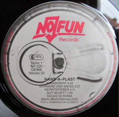 Hans-A-Plast - Ausradiert Vinyl LP