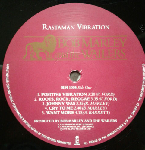 Bob Marley & The Wailers - Rastaman Vibration Vinyl LP
