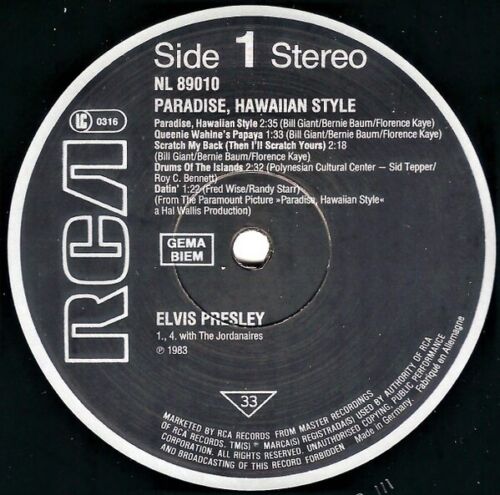 Elvis Presley - Paradise, Hawaiian Style Vinyl LP