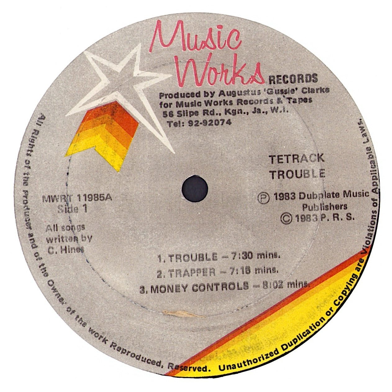 Tetrack - Trouble VInyl LP Jamaica