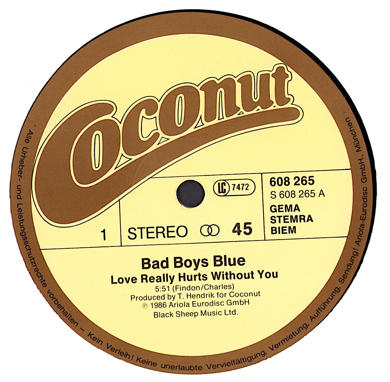 Bad Boys Blue - Love Really Hurts Without You Vinyl 12"