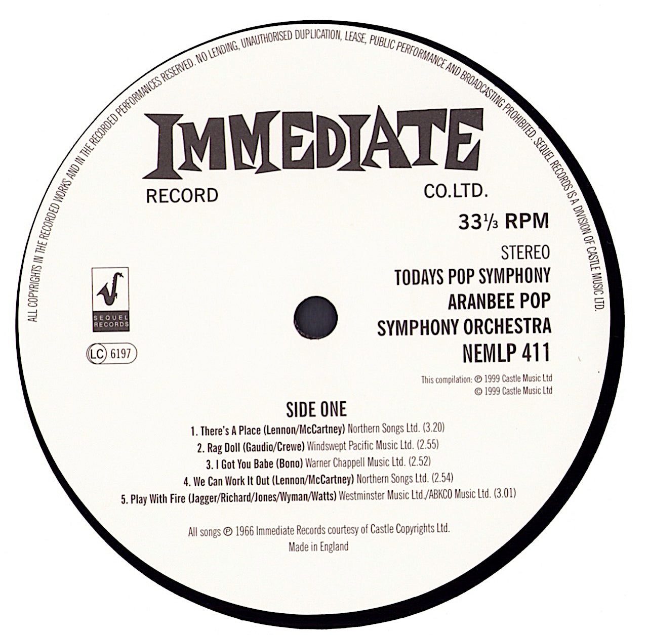 The Aranbee Pop Symphony Orchestra - Todays Pop Symphony Vinyl LP UK