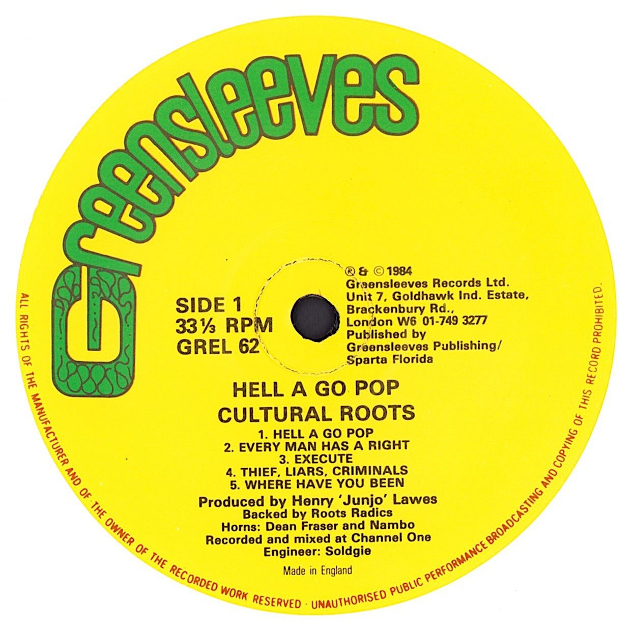 Cultural Roots - Hell A Go Pop Vinyl LP