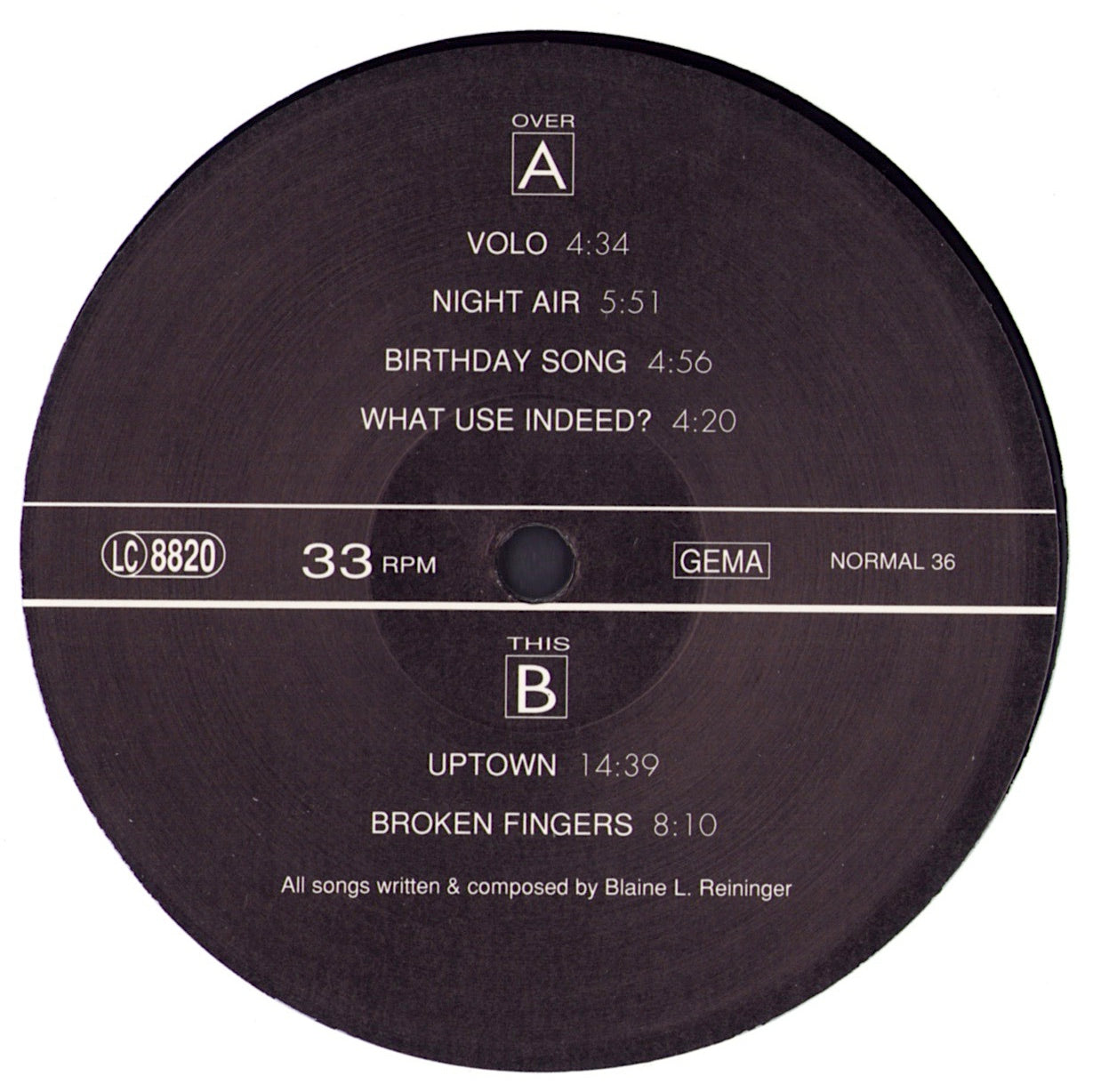 Blaine L. Reininger – Live In Brussels 02/1986 Viinyl LP