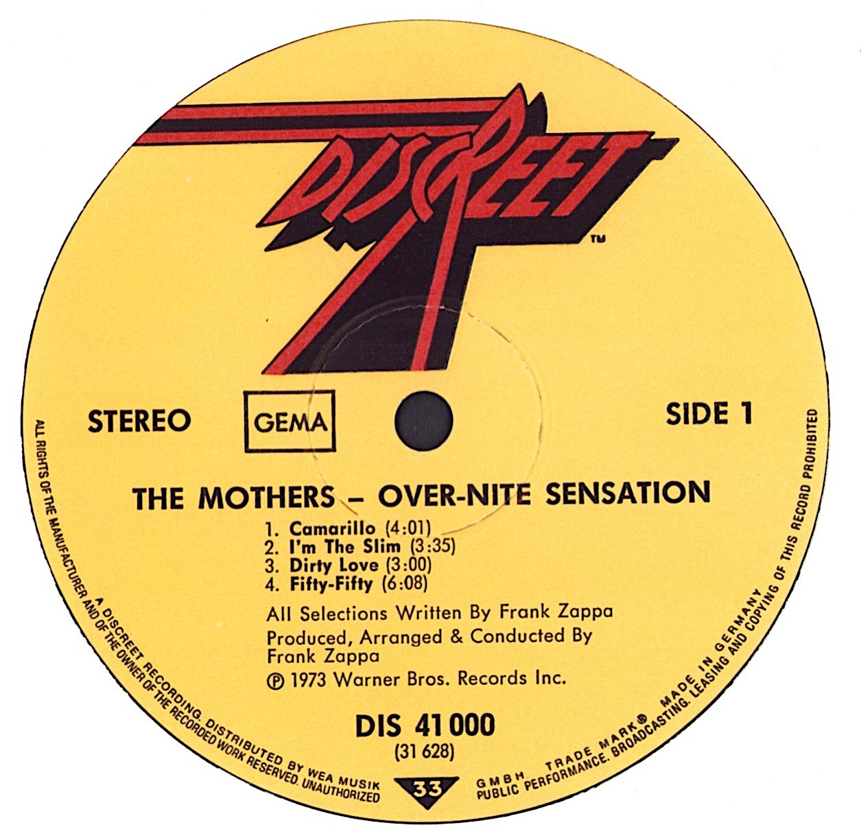 The Mothers - Over-Nite Sensation Vinyl LP