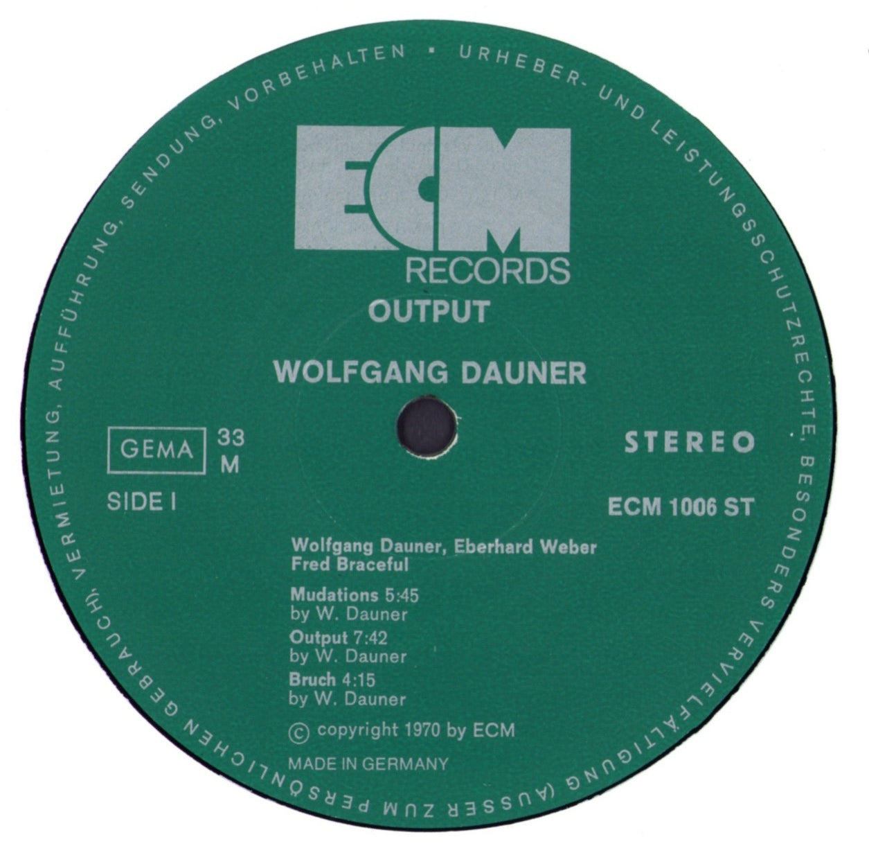 Wolfgang Dauner - Output Vinyl LP