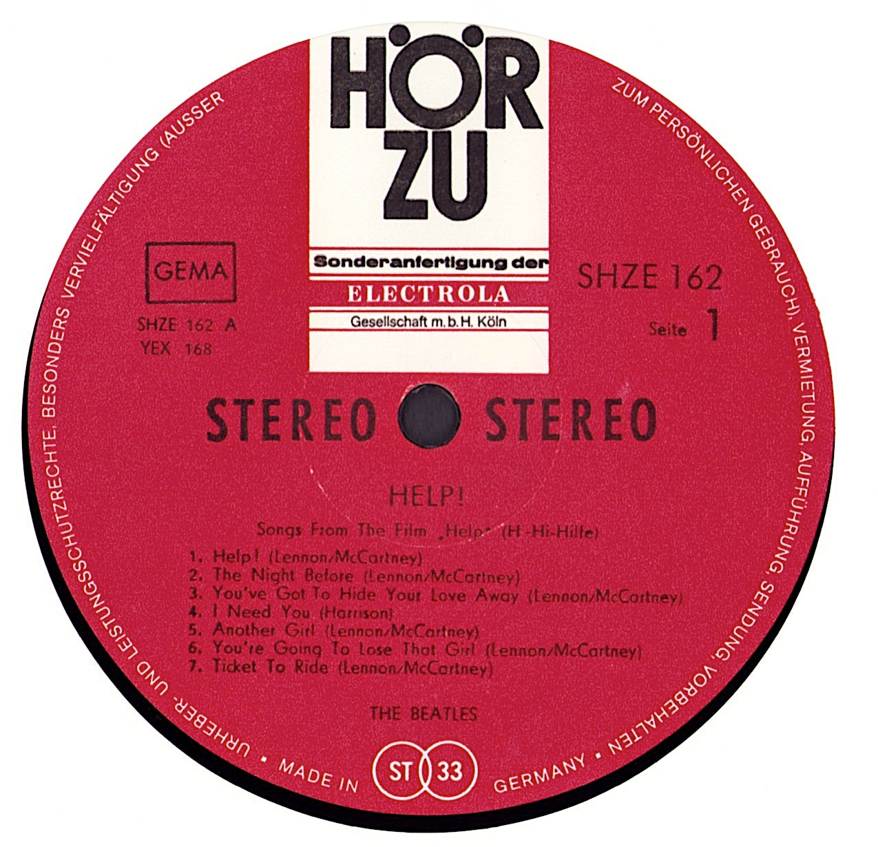 The Beatles - Help! Vinyl LP DE