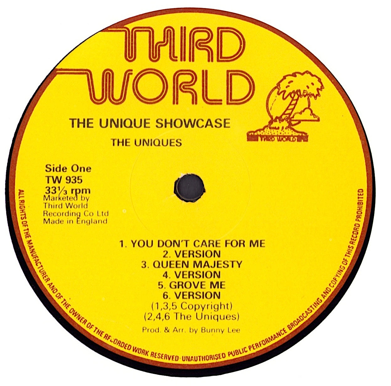 The Uniques – Show Case - Volume One Vinyl LP UK