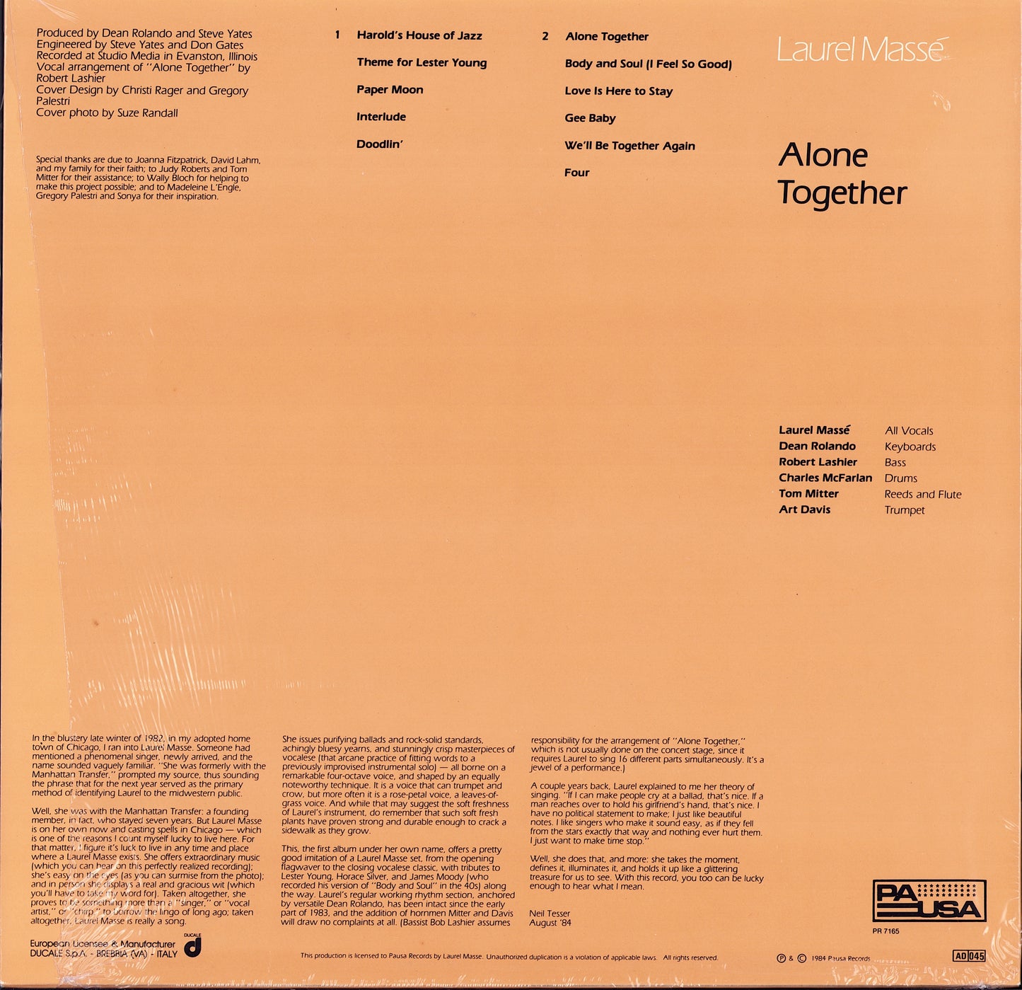 Laurel Massé - Alone Together Vinyl LP Still sealed