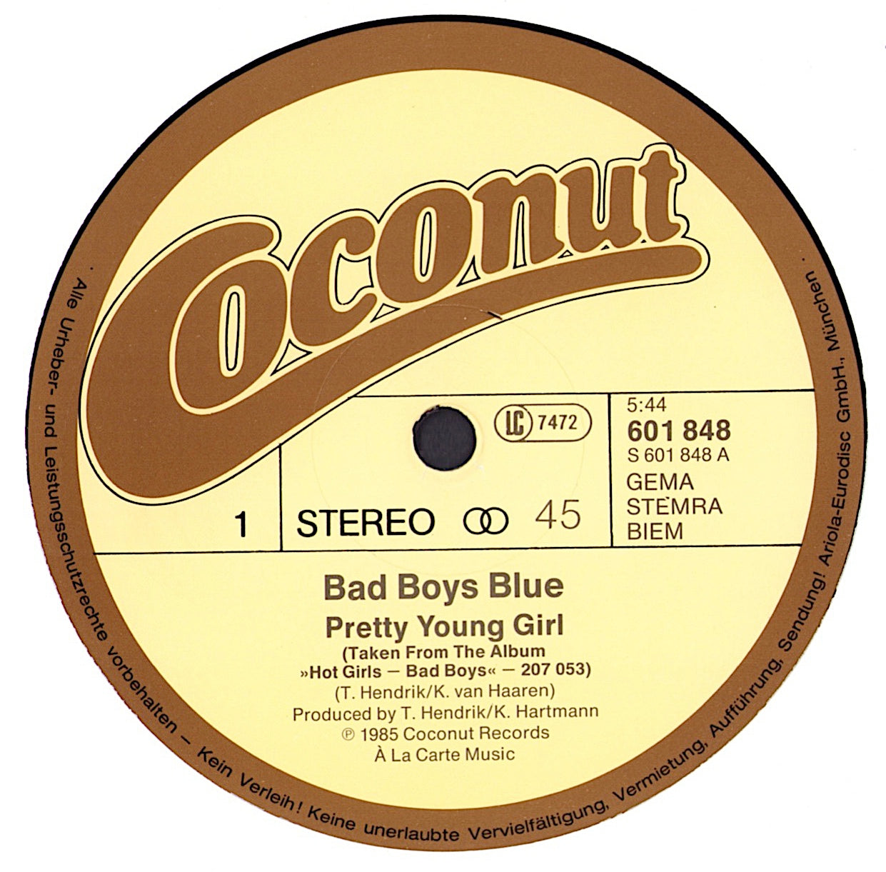 Bad Boys Blue - Pretty Young Girl Vinyl 12"