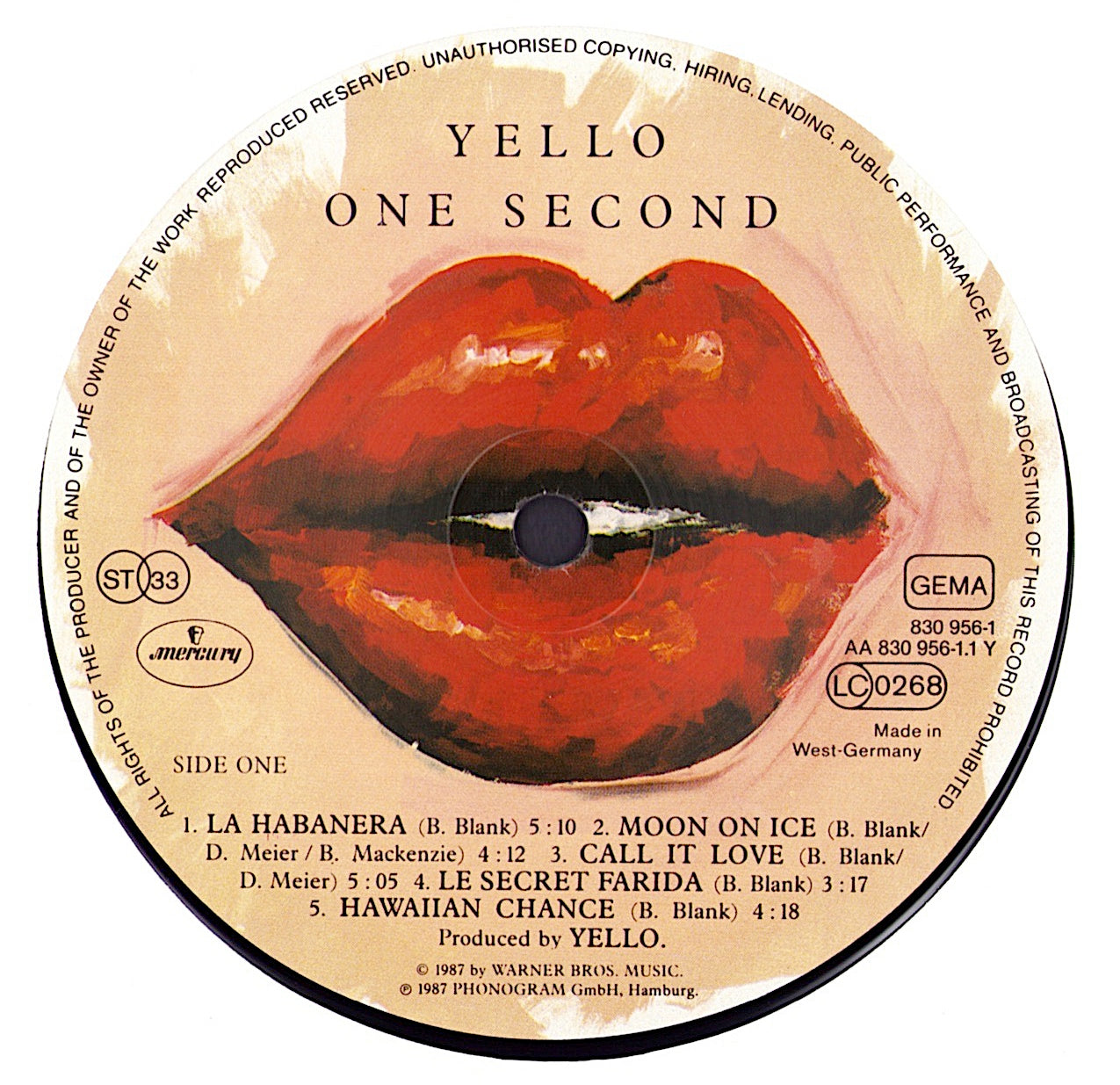 Yello - One Second Vinyl LP