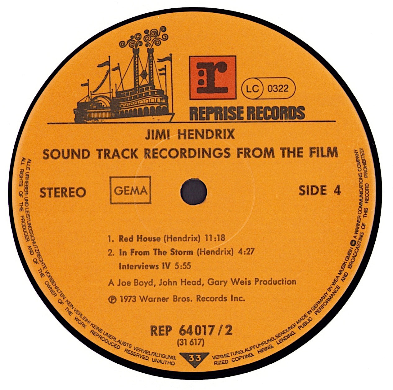 Jimi Hendrix - Sound Track Recordings From The Film "Jimi Hendrix" Vinyl 2LP