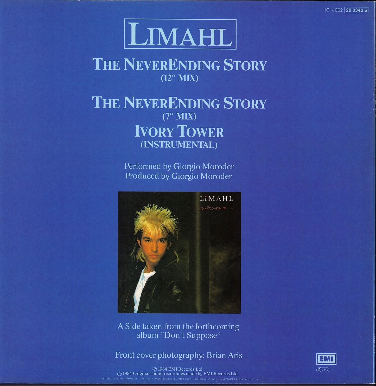 Limahl – The NeverEnding Story Special 12" Mix Vinyl 12" Maxi-Single