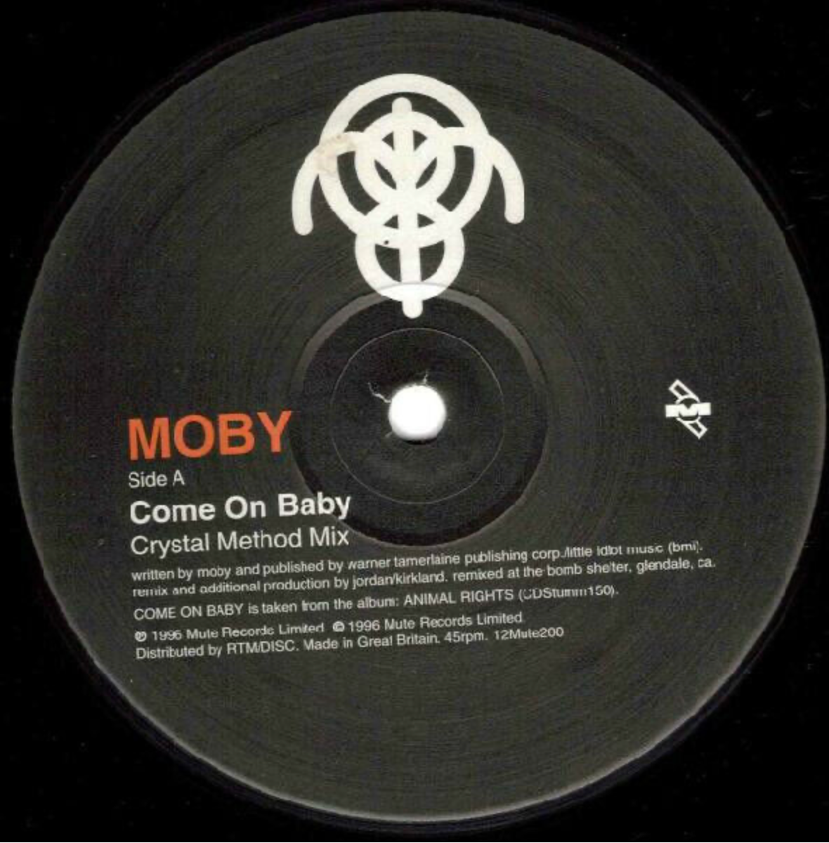 Moby ‎- Come On Baby Vinyl 12" - Mute ‎- UK 1996