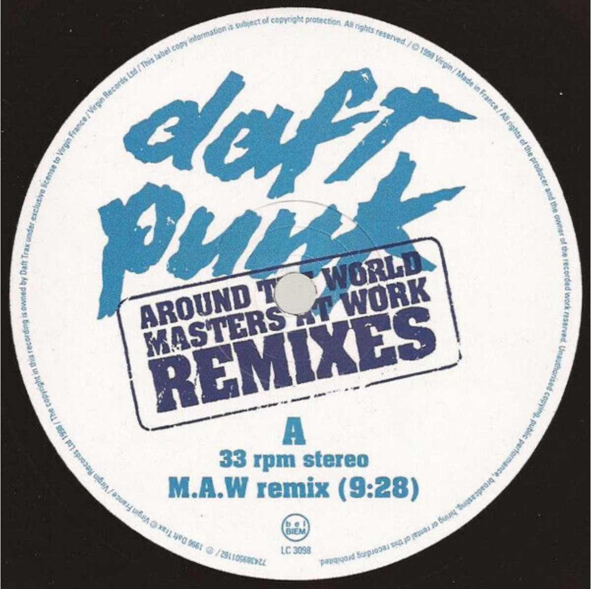Daft Punk ‎- Around The World Ricanstructed By Masters At Work Vinyl 12" Maxi-Single