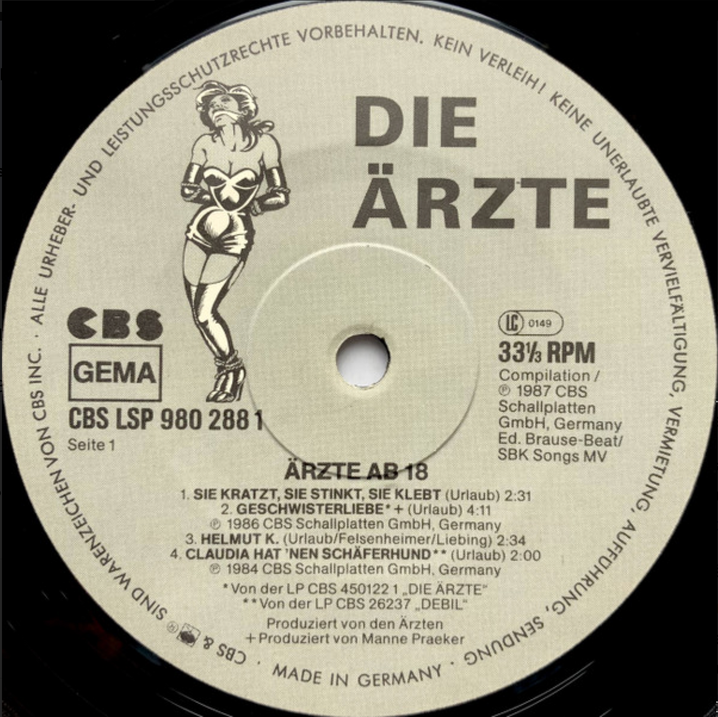 Die Ärzte ‎- Ab 18 Vinyl 10"