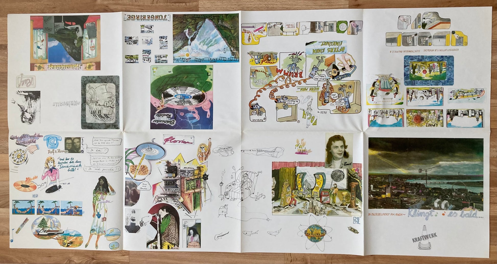 Kraftwerk - Ralf & Florian Vinyl LP with "musicomix" Cartoon Poster